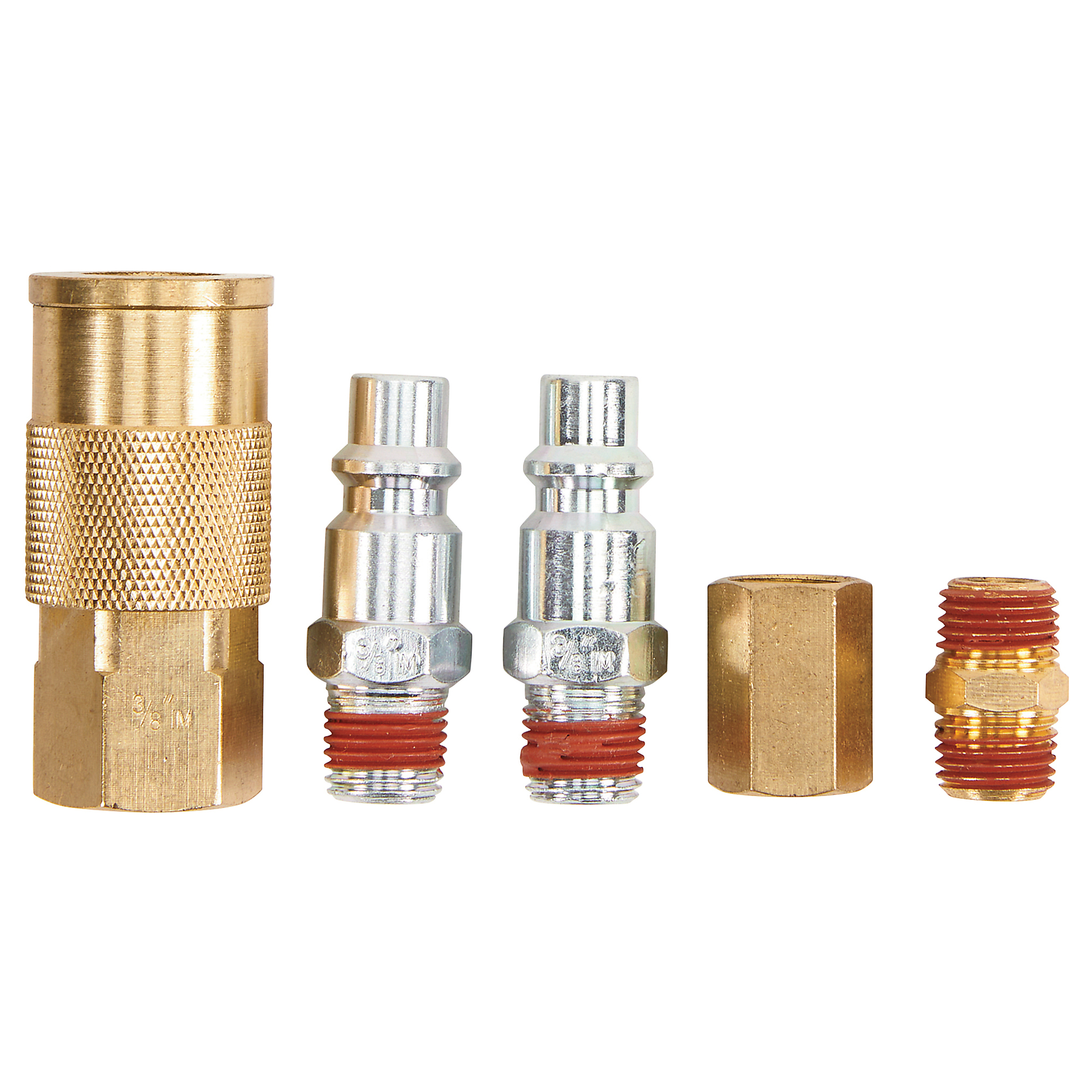 Klutch 3/8in. Industrial Quick-Connect Set, 5-Pc.
